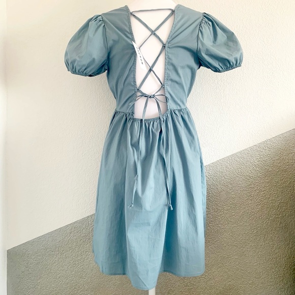 Pacific Sun Kendall and Kylie Lace Up Back Puff Sleeve Women’s Dress Size Small - Picture 5 of 7